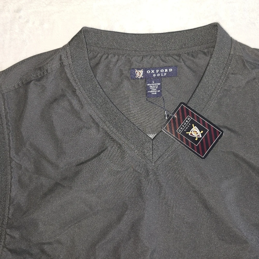NWT Oxford Golf Windbreaker Vest, Mens Large, Charcoal Grey